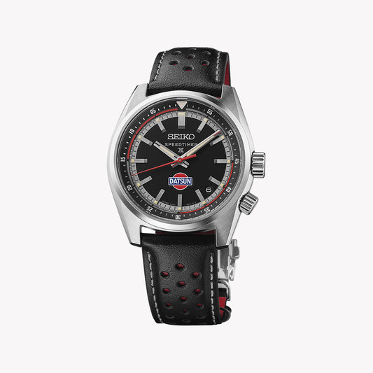 SEIKO Men's Stainless Steel/Black Leather Watch | SPB517J1