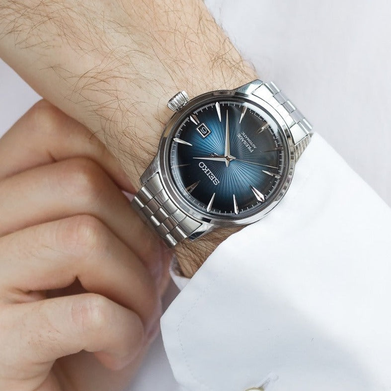 Seiko Men's Silver Watch, Blue Dial | Srpb41j1