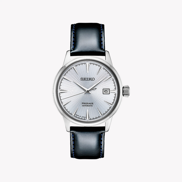 SEIKO Men's Stainless Steel & Leather Watch, Blue Dial | SRPB43J1 by i-watch