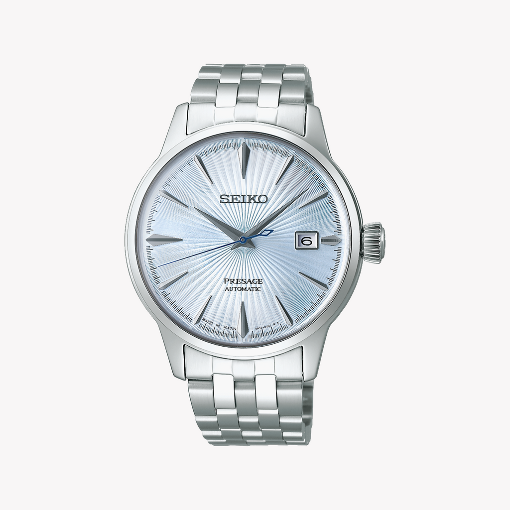 Seiko Men's Silver Stainless Steel Watch, White Dial | Srpe19j1