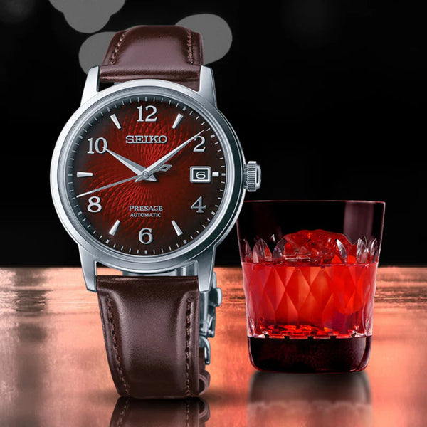 Seiko Men's Stainless Steel, Dark Red Dial | Srpe41j1 by i-watch