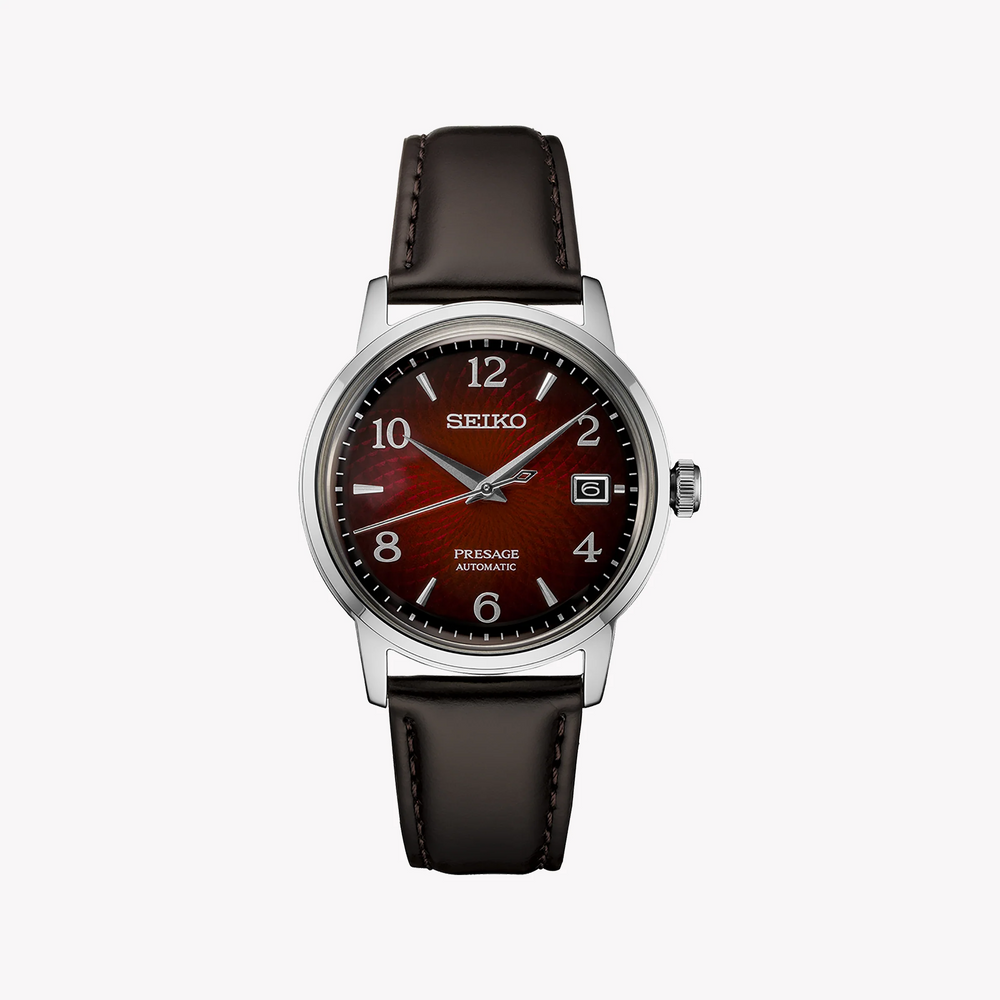 Seiko Men's Stainless Steel, Dark Red Dial | Srpe41j1 by i-watch