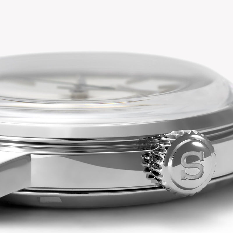 Montre Seiko pour homme en acier inoxydable argenté, cadran blanc | Srpg23j1