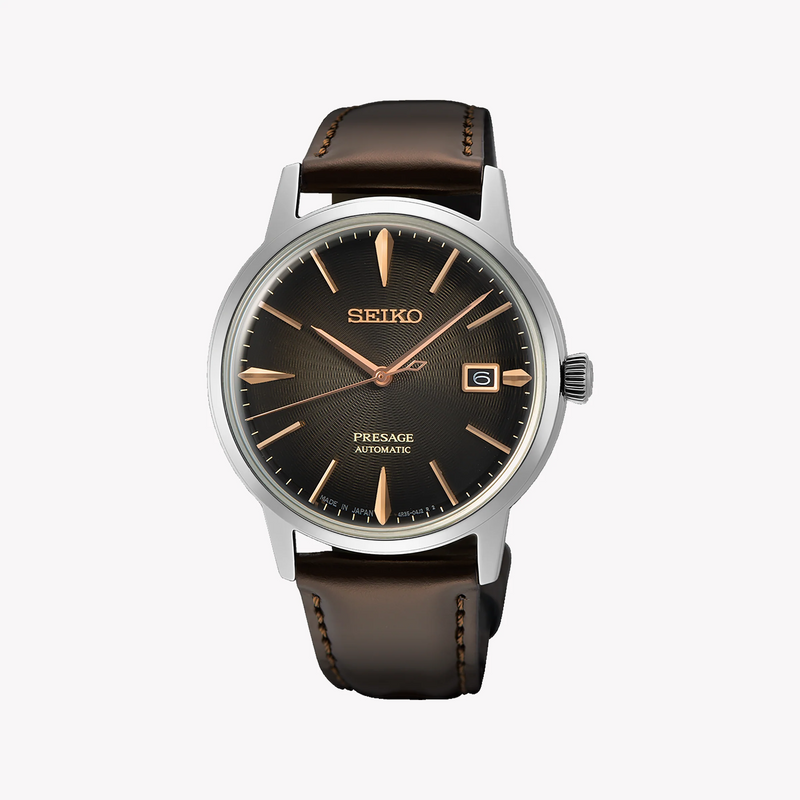 Seiko Men's Silver/Brown, Leather/Stainless | Srpj17j1 by i-watch