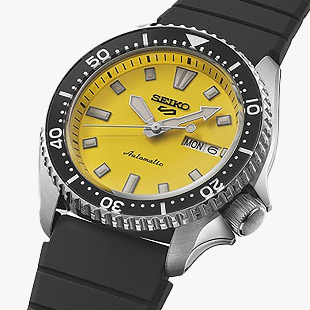 Seiko 5 Men's Automatic Watch, Yellow Dial, Stainless Steel | Srpl87k1