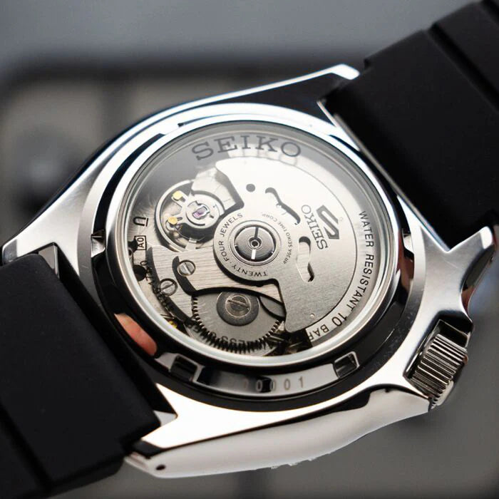 Seiko 5 Men's Stainless Steel/Black, Orange | Srpl89k1 by i-watch