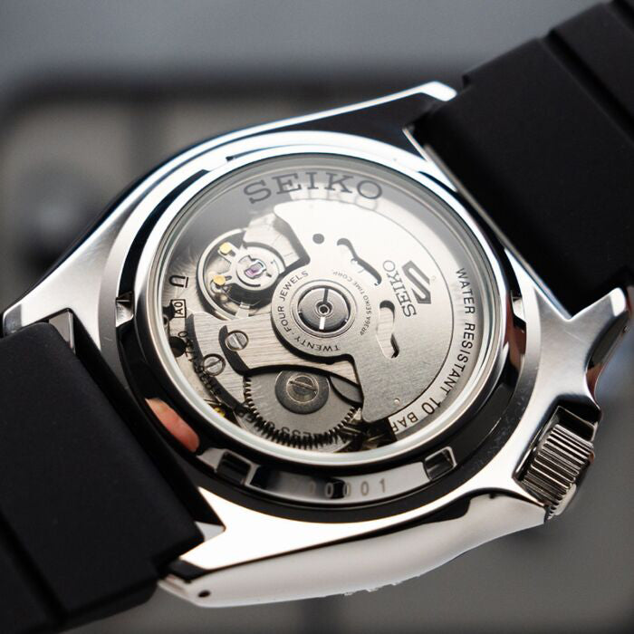 Seiko 5 Men's Stainless Steel/Black, Orange | Srpl89k1