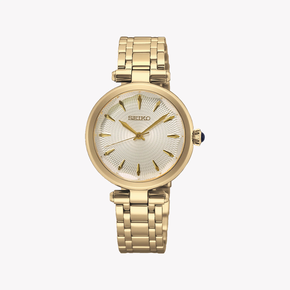 Seiko Women's Gold Stainless Steel Watch, White Dial | Srz554p1 by i-watch