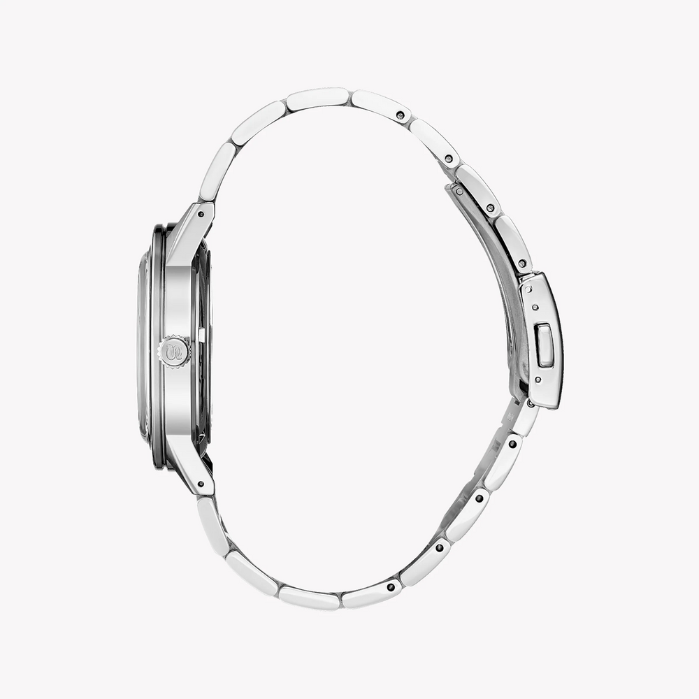 Seiko Men's Silver Stainless Steel, Black Dial | Ssa425j1