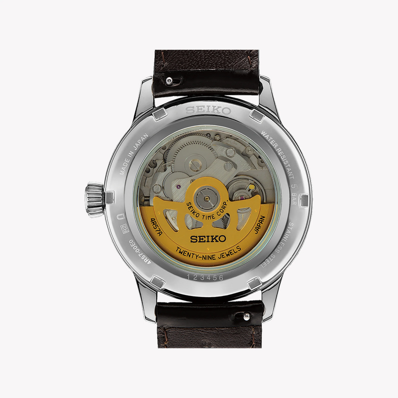 Seiko Presage Men's Silver Watch, Black Dial | Ssa459j1