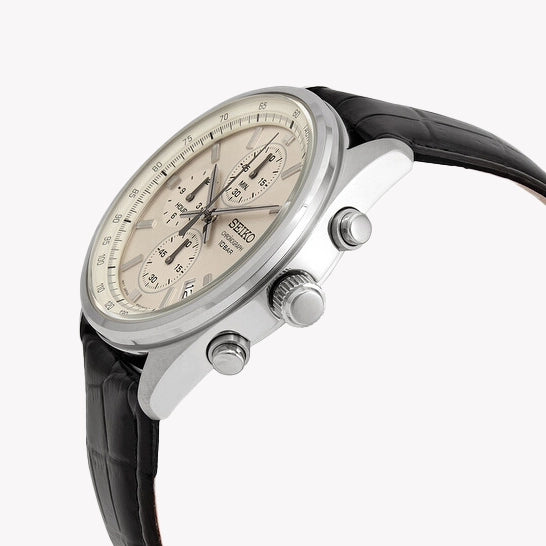 SEIKO Men's Stainless Steel, Leather | SSB383P1 Watch