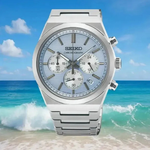 Seiko Men's Stainless Steel Blue Dial Watch | Ssb459p1