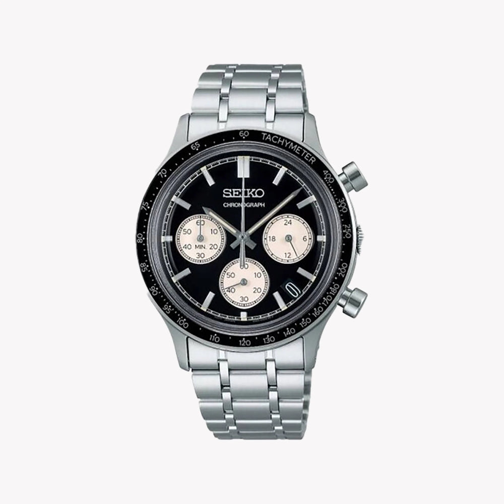 SEIKO Men's Stainless Steel Black Dial Watch | SSB479P1 by i-watch