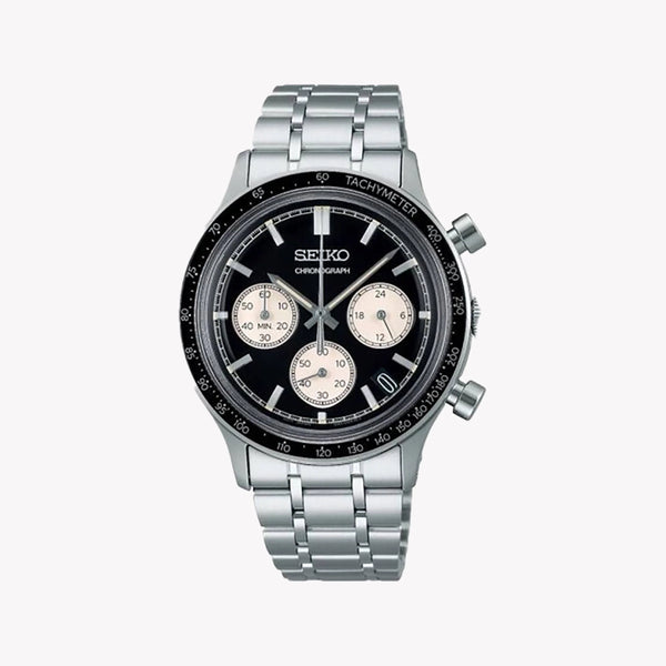 SEIKO Men's Stainless Steel Black Dial Watch | SSB479P1 by i-watch