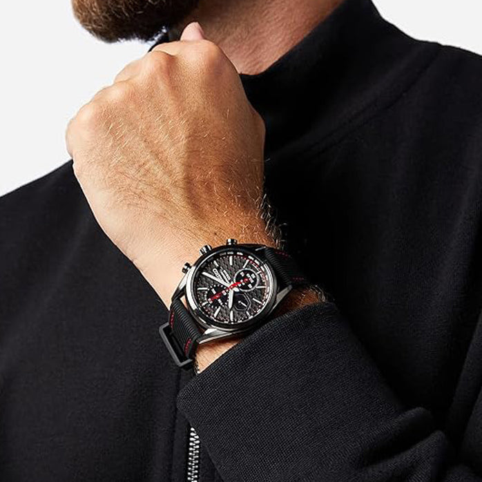 Seiko Men's Black Stainless Steel Watch, Black Dial | Ssc777p1