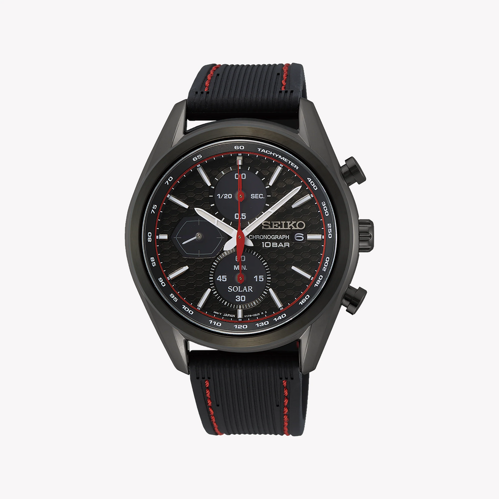 Seiko Men's Black Stainless Steel Watch, Black Dial | Ssc777p1 by i-watch