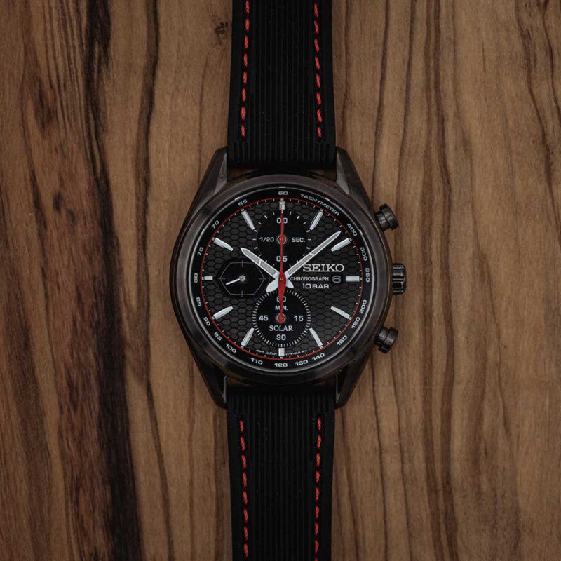 Seiko Men's Black Stainless Steel Watch, Black Dial | Ssc777p1