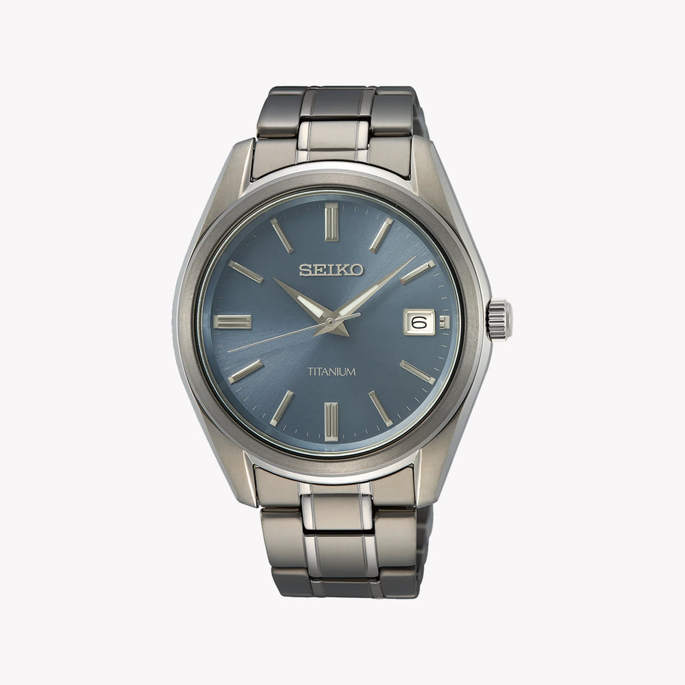 Seiko Men's Gunmetal & Blue Stainless Steel Watch | Sur371p1 by i-watch