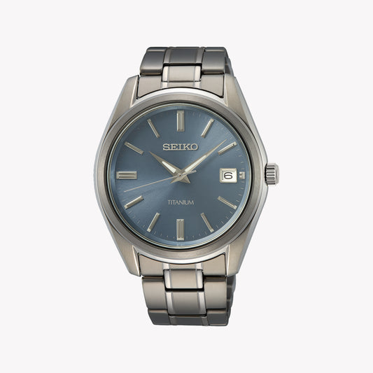 Seiko Men's Gunmetal & Blue Stainless Steel Watch | Sur371p1