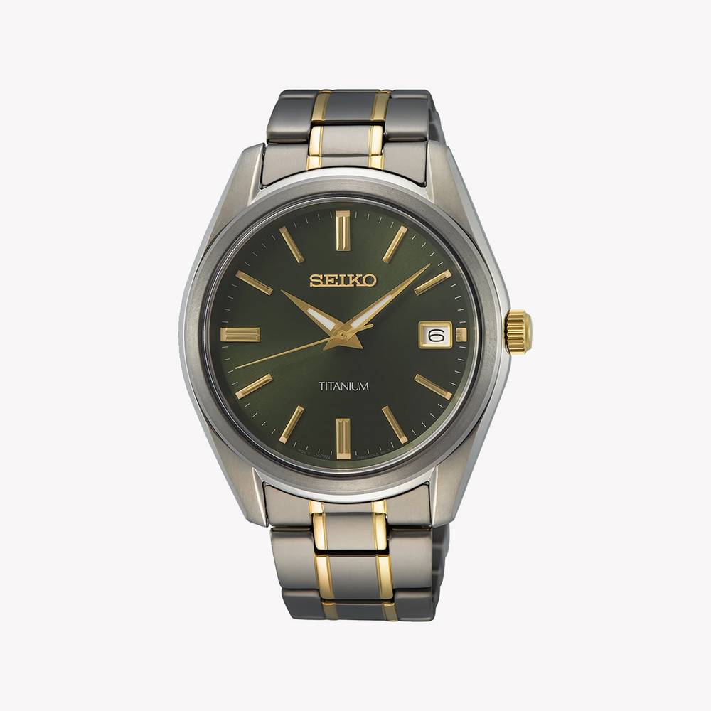 Seiko Men's Stainless Steel, Grey/Gold | Sur377p1 by i-watch