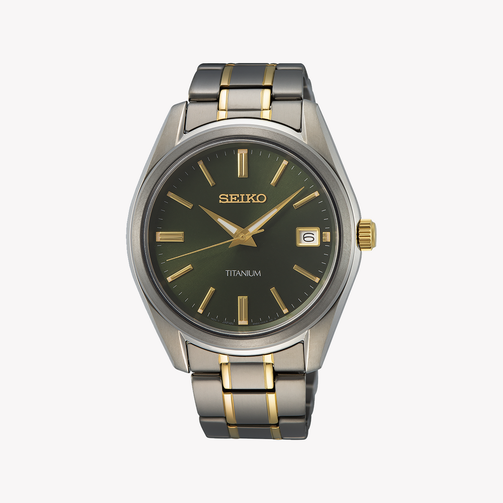Seiko Men's Stainless Steel, Grey/Gold | Sur377p1