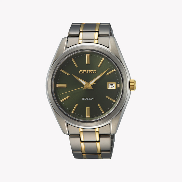 Seiko Men's Stainless Steel, Grey/Gold | Sur377p1 by i-watch