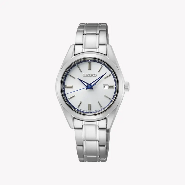 Seiko Women's Silver Stainless Steel Watch, White Dial | Sur463p1 by i-watch