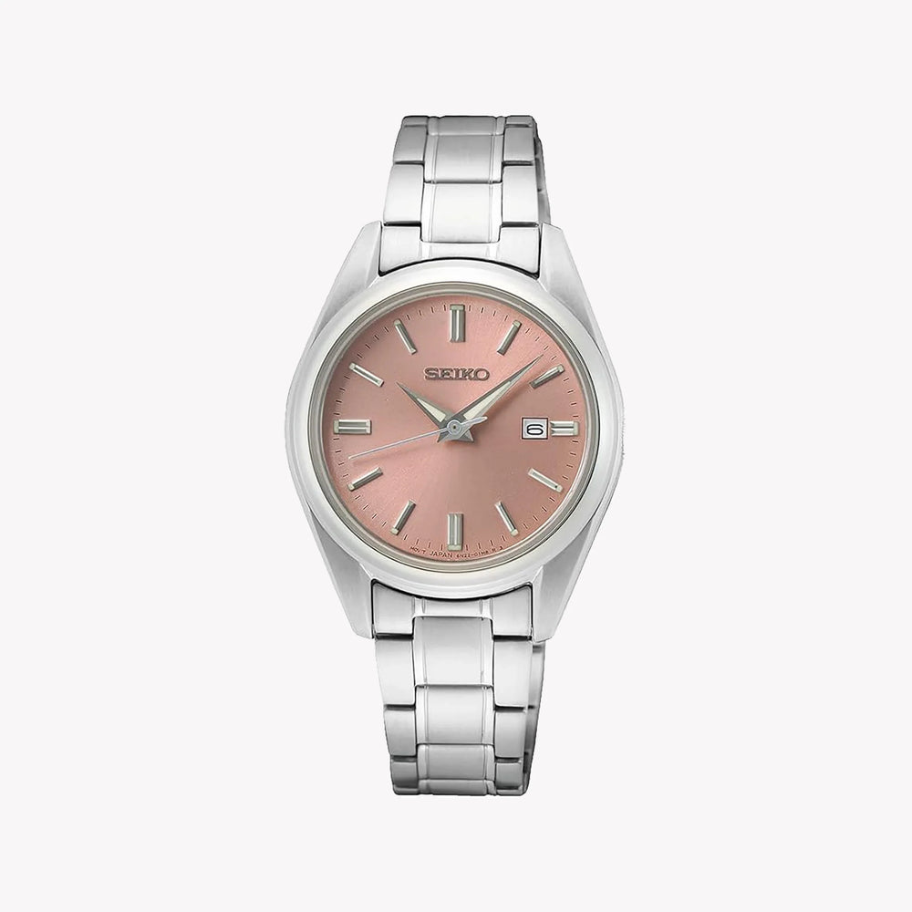 SEIKO Women's Stainless Steel Rose Dial Watch | SUR529P1 by i-watch