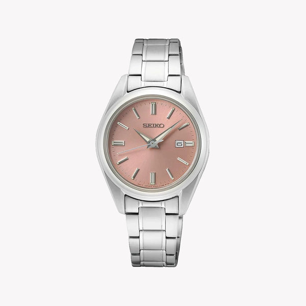 SEIKO Women's Stainless Steel Rose Dial Watch | SUR529P1 by i-watch