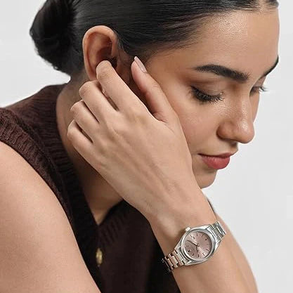 SEIKO Women's Stainless Steel Rose Dial Watch | SUR529P1 by i-watch