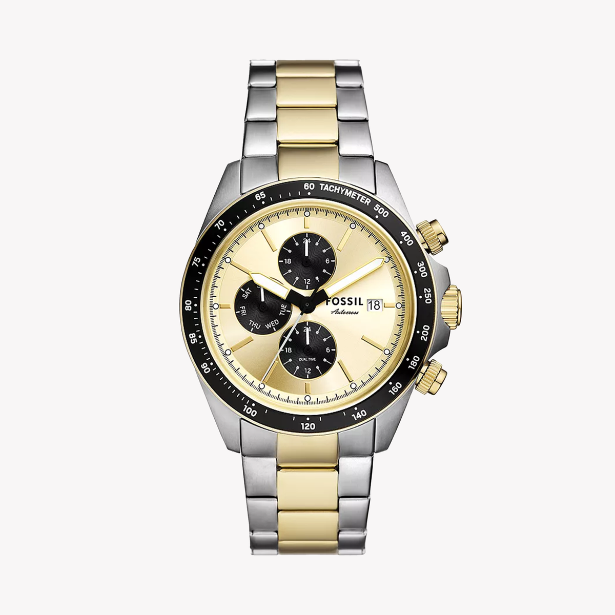 FOSSIL Men's Stainless Steel Silver & Gold Watch | FS6126