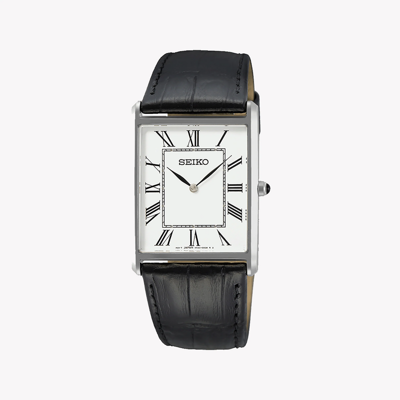 Seiko Men's Silver/Black, Stainless Steel/Leather | Swr049p1 by i-watch