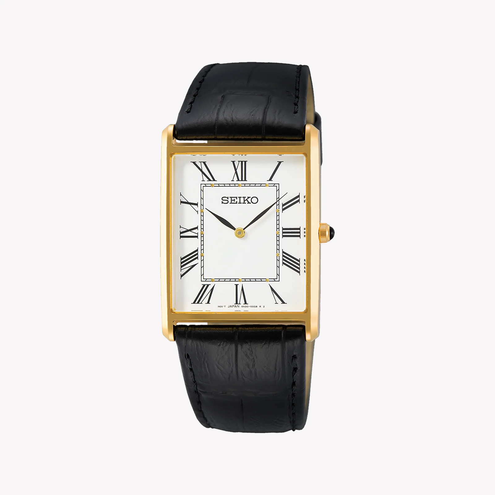 Seiko Men's Gold/Black Leather Watch | Swr052p1 by i-watch
