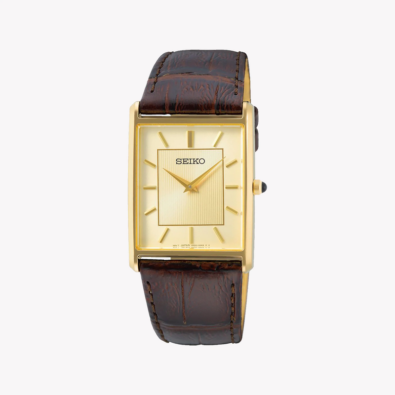Seiko Men's Gold Stainless Watch, Brown Leather | Swr064p1 by i-watch