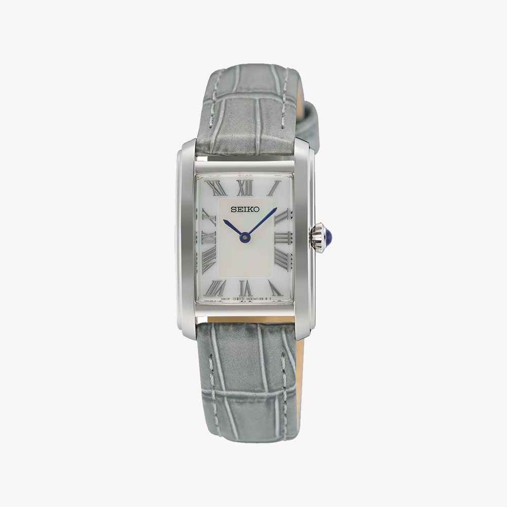 SEIKO Women's Stainless Steel/Leather, Silver/Grey | SWR099P1 by i-watch