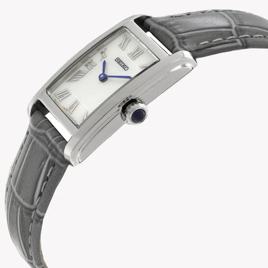 SEIKO Women's Stainless Steel/Leather, Silver/Grey | SWR099P1 by i-watch