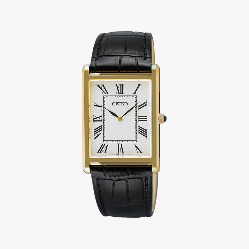 SEIKO Men's Gold Stainless Steel & Leather Watch | SWR104P1 by i-watch