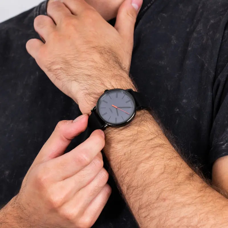 Timex Men's Brass Black Watch, Leather Band | T2n794