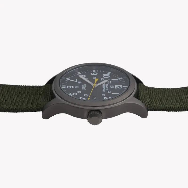 Timex Expedition Scout T49961 - Men's Rugged Green Fabric & Black Dial Watch With Indiglo Night-Light