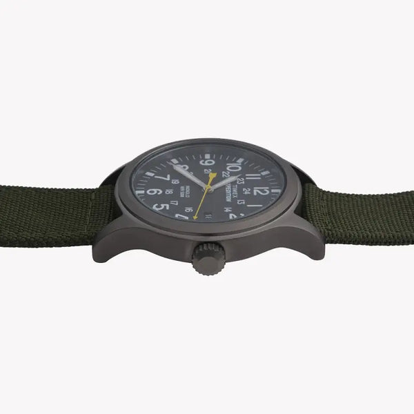 Timex Expedition Scout T49961 - Men's Rugged Green Fabric & Black Dial Watch With Indiglo Night-Light