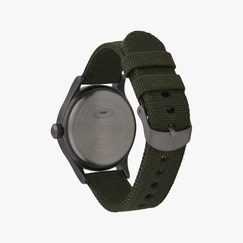 Timex Expedition Scout T49961 - Men's Rugged Green Fabric & Black Dial Watch With Indiglo Night-Light