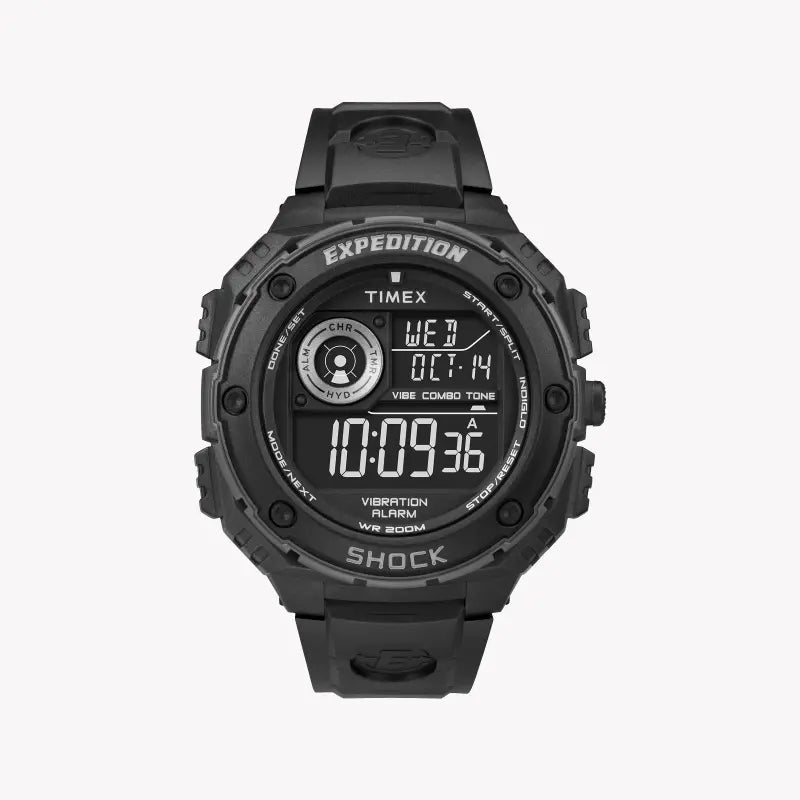Timex Men's Black Resin Digital Watch, Rugged Design | T49983