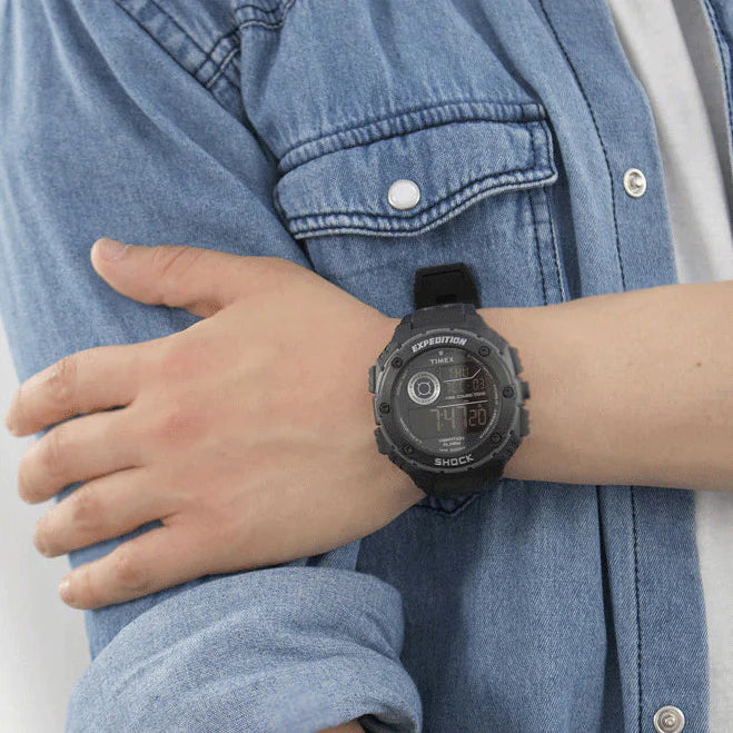 Timex Men's Black Resin Digital Watch, Rugged Design | T49983