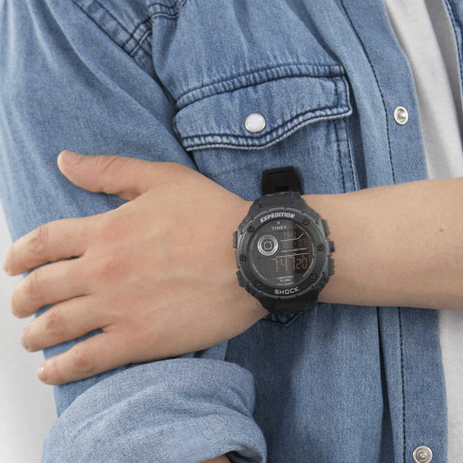 Timex Men's Black Resin Digital Watch, Rugged Design | T49983