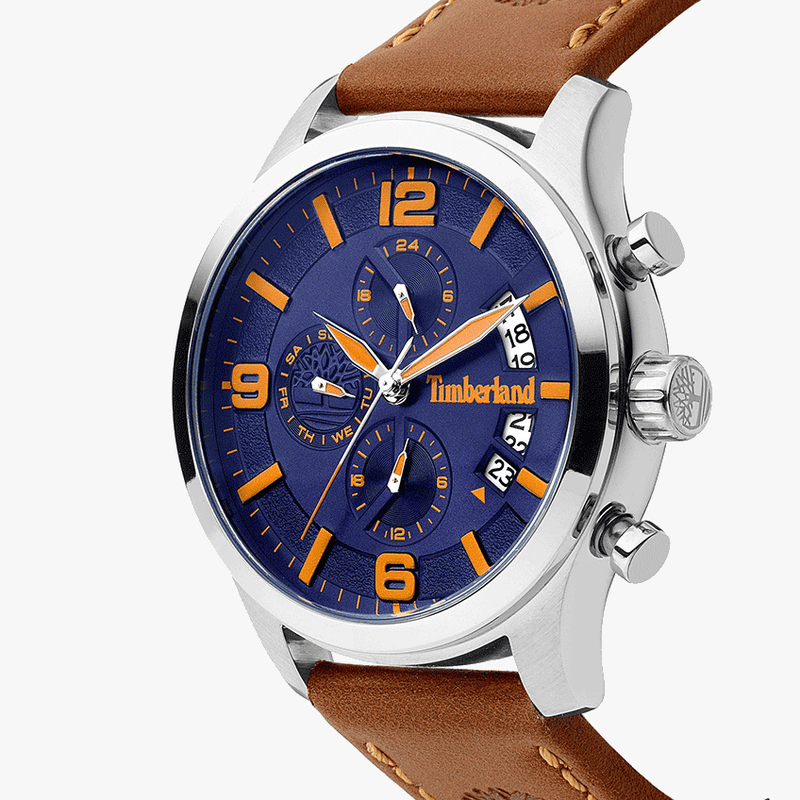 Timberland WESTBOROUGH Leather Band Chronograph Wrist Watch 44 mm