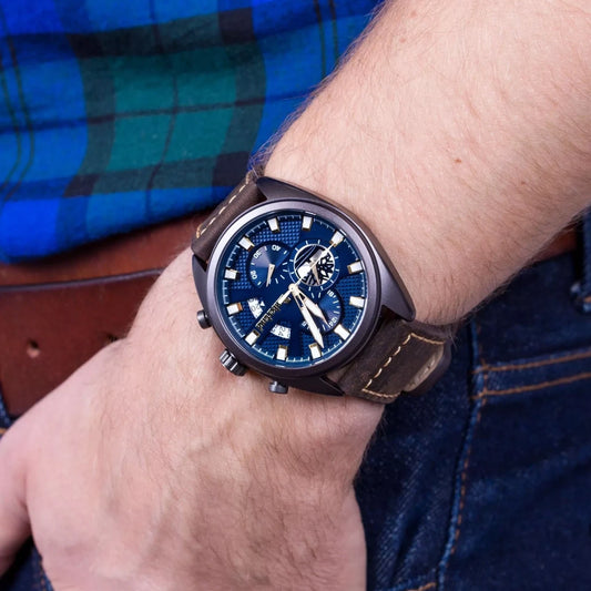 Timberland Men's Grey Stainless Steel & Brown Leather Watch | Tbl15640jlu03