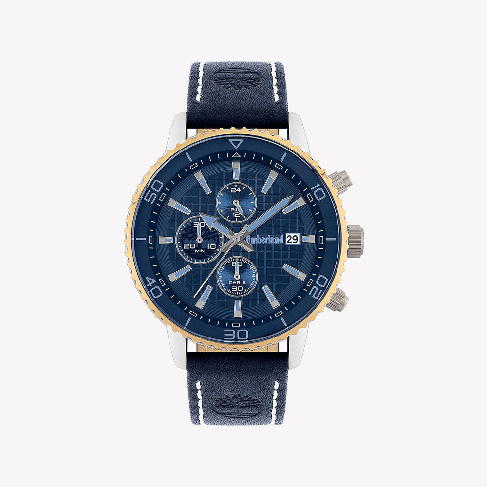 Timberland Woodworth Blue Leather Chronograph Watch
