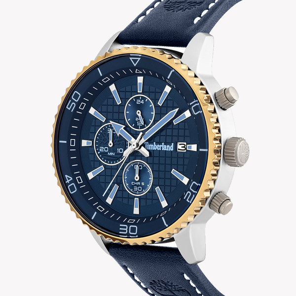 Timberland Woodworth Blue Leather Chronograph Watch