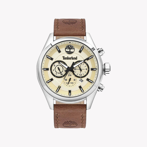 Timberland Men's Brown Leather Beige Dial Watch | Tbl16062jys14 by i-watch