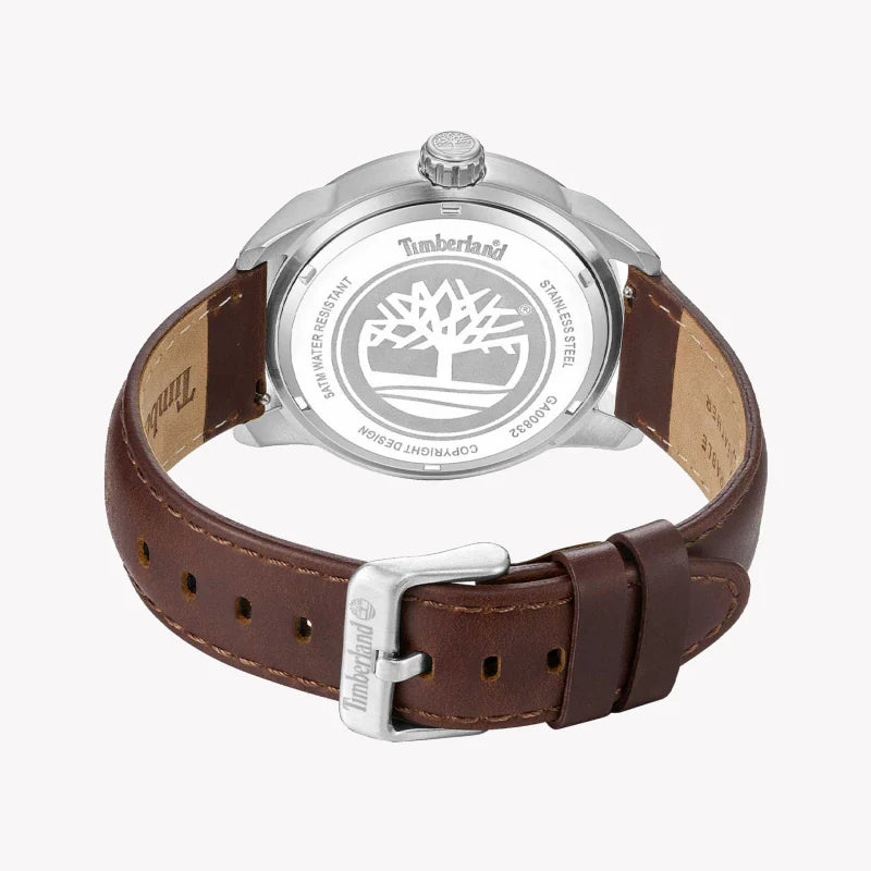 Timberland Men's Brown Leather & Blue Dial Quartz Watch | TDWGA0083202 by i-watch